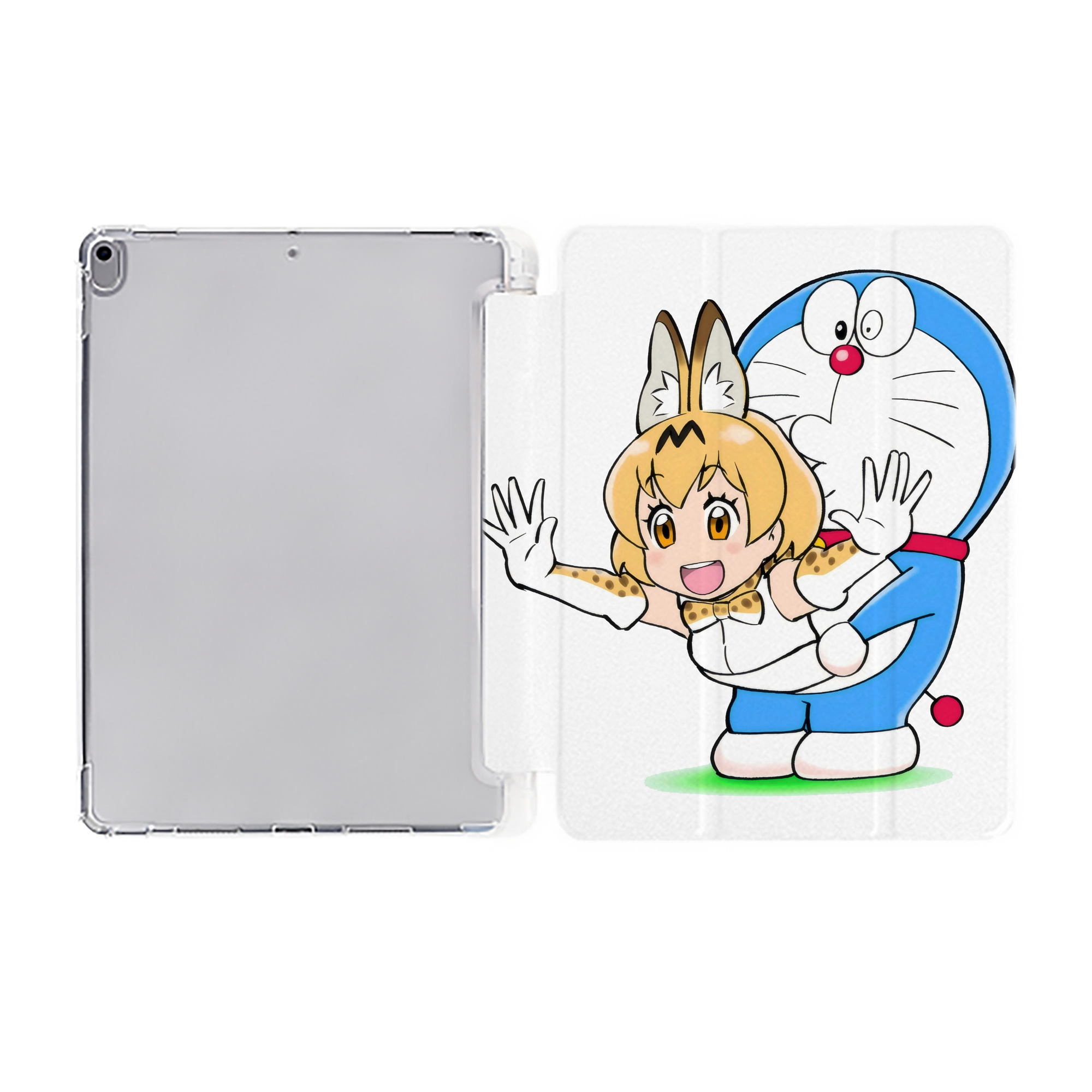 （画像用） ドラえもん Doraemon IPad ケース ペン収納付き 三つ折りスタンド PUレザー×シリコン 対応機種9.5/10.5/10.9インチ